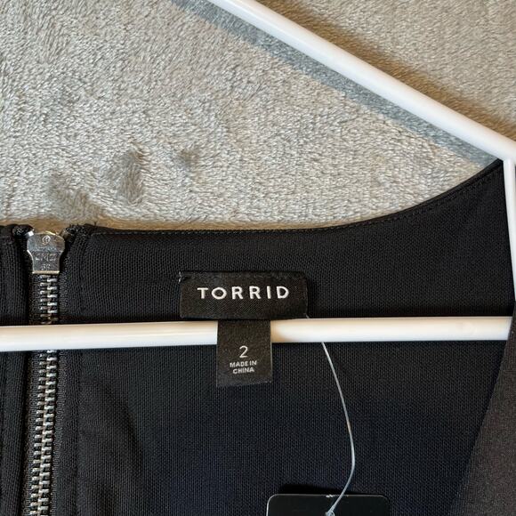 Torrid Contouring Scoop Bodycon Midi Dress Scuba Black Size 2X NEW‎ - Picture 5 of 7